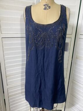 New W/ Tags Love 21 Lined Sheath Beaded Tank Dress Career Business Sz Medium